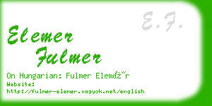 elemer fulmer business card